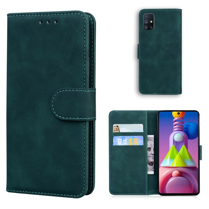 Custodia in pelle Samsung Galaxy M51 Effetto Pelle Monocromatica