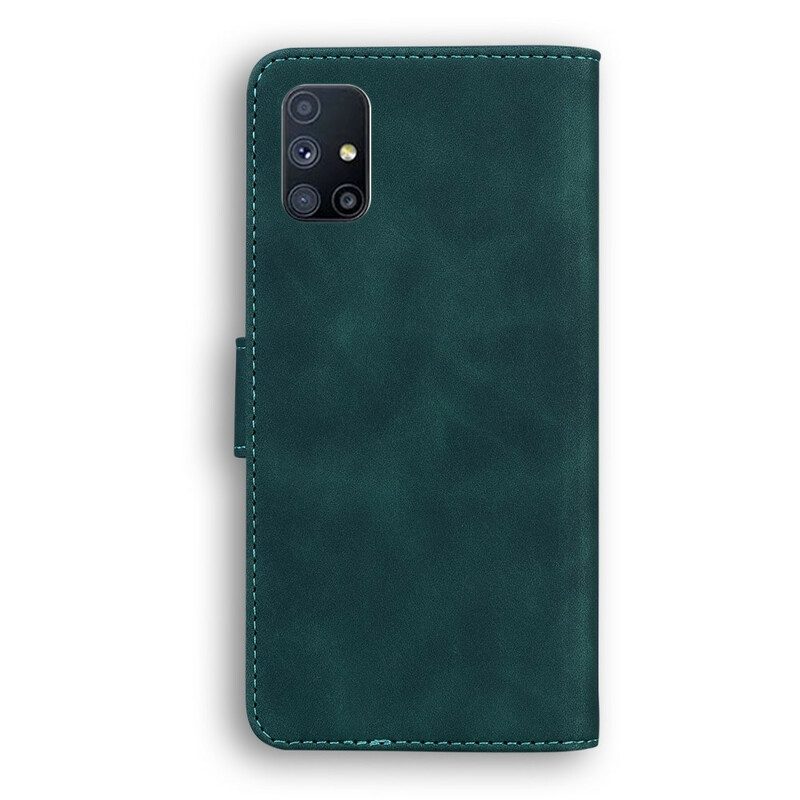 Custodia in pelle Samsung Galaxy M51 Effetto Pelle Monocromatica