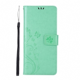 Custodia in pelle Samsung Galaxy M51 Perizoma Farfalle E Fiori