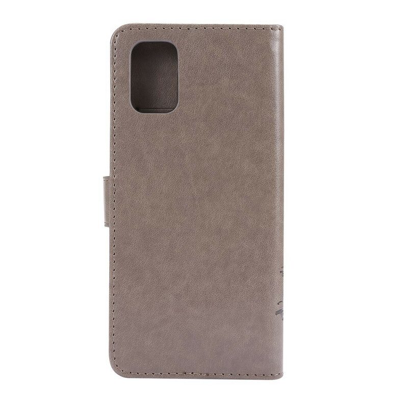 Custodia in pelle Samsung Galaxy M51 Perizoma Farfalle E Fiori