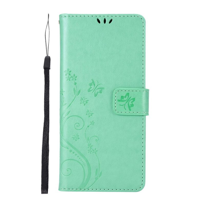Custodia in pelle Samsung Galaxy M51 Perizoma Farfalle E Fiori