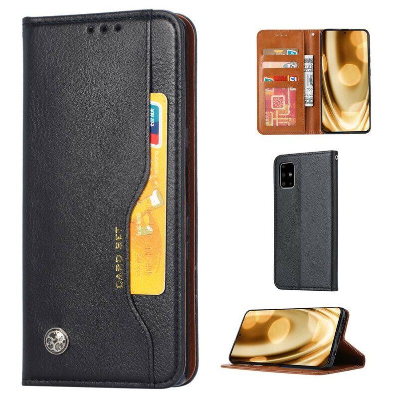 Folio Cover Samsung Galaxy M51 Custodia in pelle Portacarte In Ecopelle