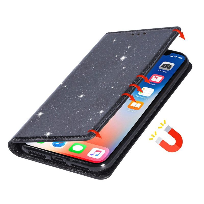 Folio Cover Samsung Galaxy M51 Custodia in pelle Stile Paillettes