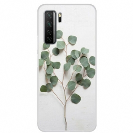 Cover Huawei P40 Lite 5G Foglie Realistiche Trasparenti