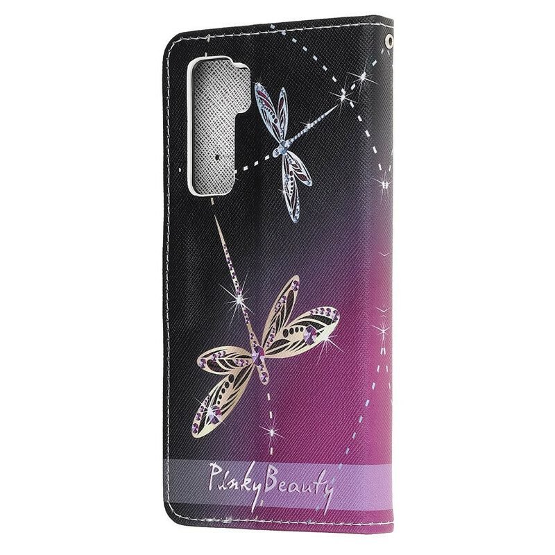 Custodia A Portafoglio Huawei P40 Lite 5G Libellule Strappy