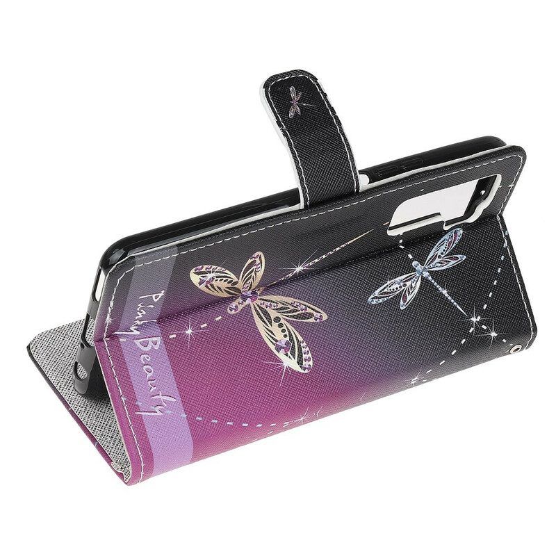 Custodia A Portafoglio Huawei P40 Lite 5G Libellule Strappy