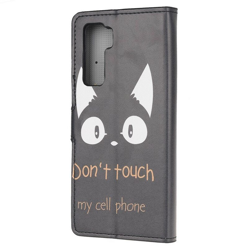 Custodia in pelle Huawei P40 Lite 5G Non Toccare Il Mio Cellulare