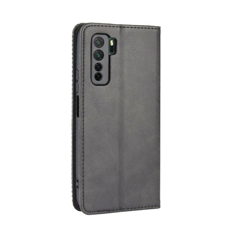 Folio Cover Huawei P40 Lite 5G Custodia in pelle Effetto Pelle Vintage Stilizzato