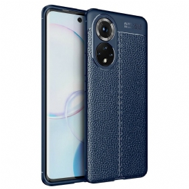 Cover Huawei Nova 9 Doppia Linea Litchi Effetto Pelle