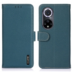 Custodia in pelle Huawei Nova 9 Khazneh Pelle Di Litchi