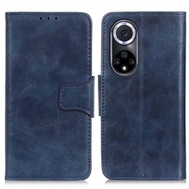 Folio Cover Huawei Nova 9 Chiusura Reversibile In Pelle Crosta