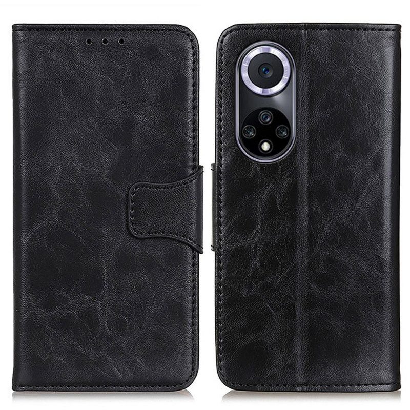 Folio Cover Huawei Nova 9 Chiusura Reversibile In Pelle Crosta