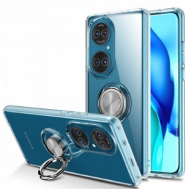 Cover Huawei P50 Anello In Metallo Semplice Trasparente
