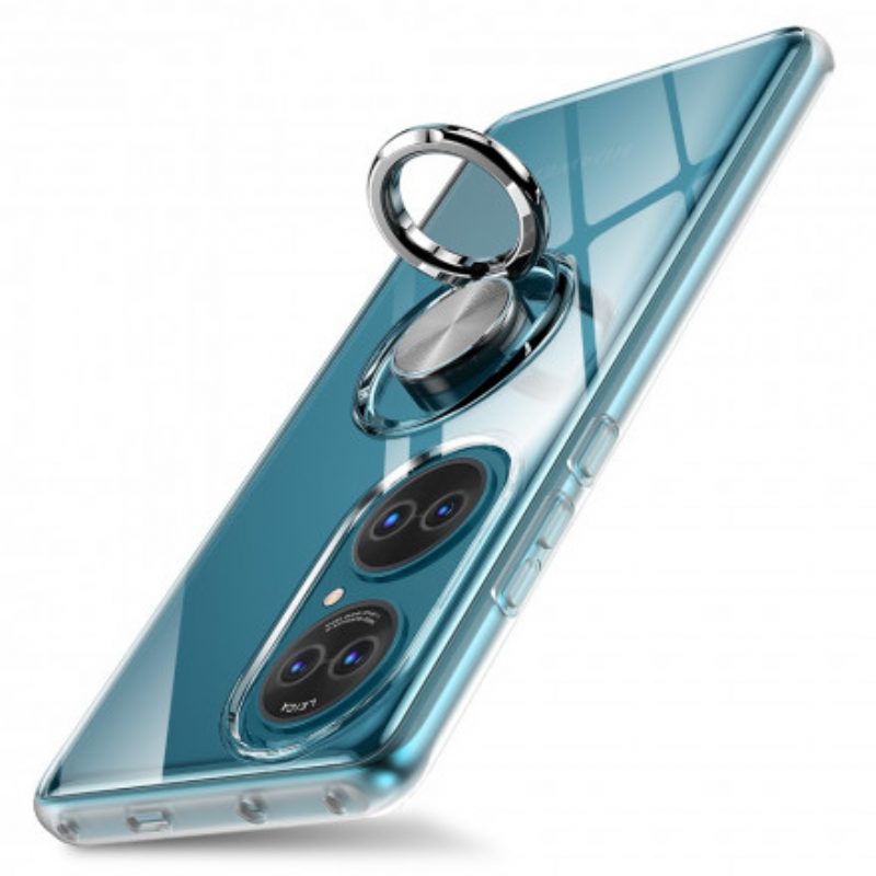 Cover Huawei P50 Anello In Metallo Semplice Trasparente