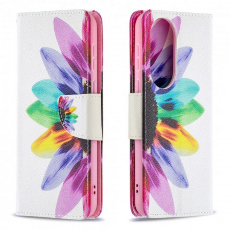 Folio Cover Huawei P50 Fiore Dell'acquerello