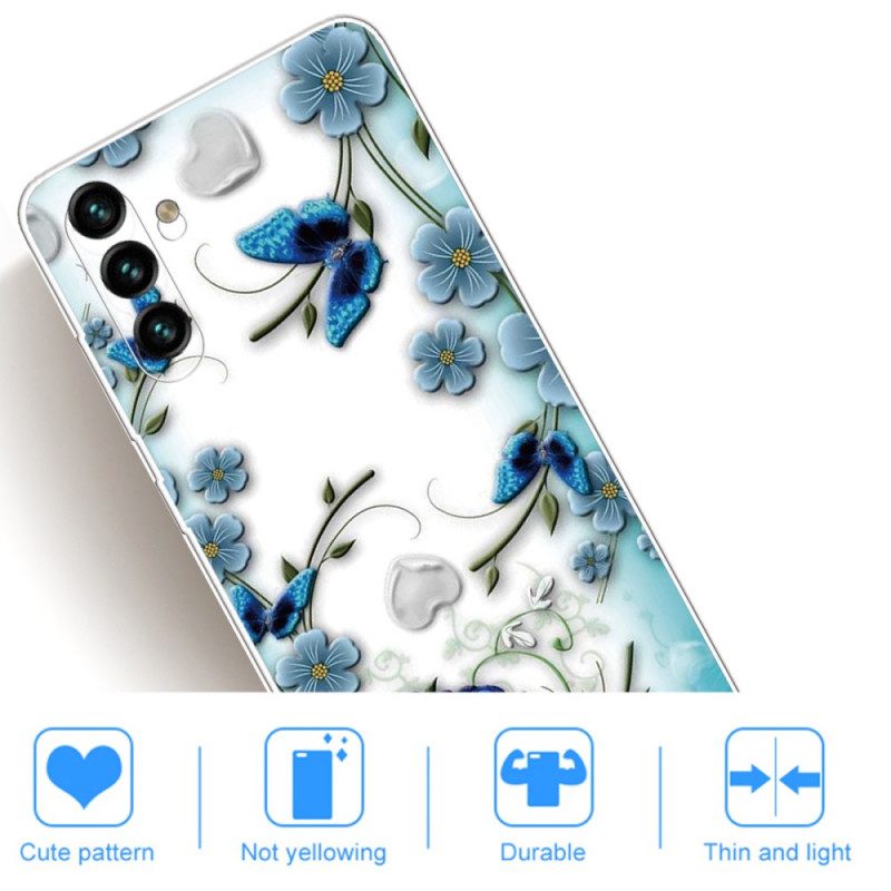 Cover Samsung Galaxy A13 5G / A04s Farfalle E Fiori Retrò