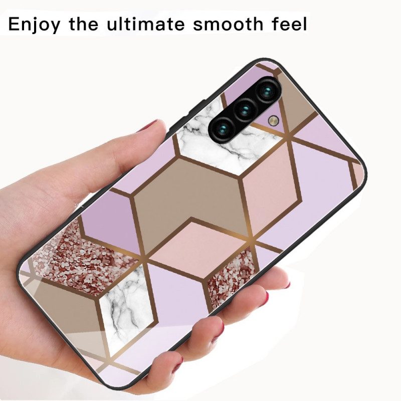 Cover Samsung Galaxy A13 5G / A04s Geometria Marmo Vetro Temperato
