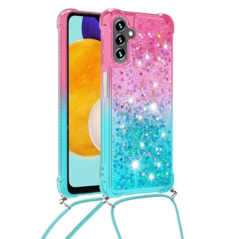 Cover Samsung Galaxy A13 5G / A04s Paillettes E Cordoncino In Silicone
