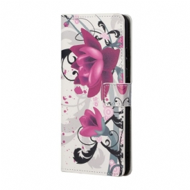 Custodia A Portafoglio Samsung Galaxy A13 5G / A04s Fiori Tropicali