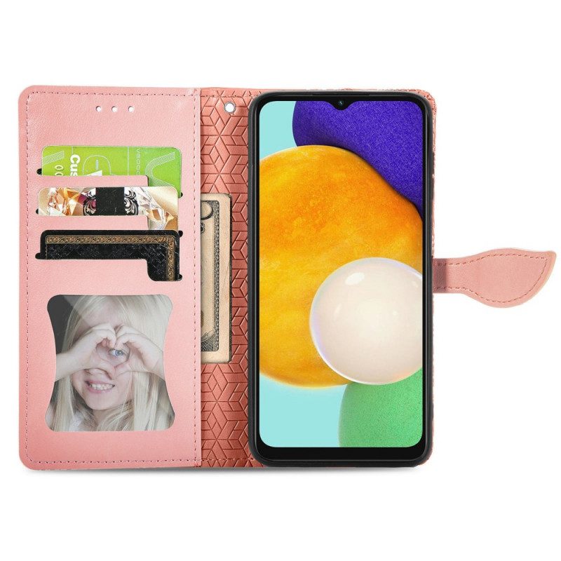 Custodia A Portafoglio Samsung Galaxy A13 5G / A04s Foglie Tribali