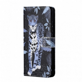 Custodia A Portafoglio Samsung Galaxy A13 5G / A04s Leopardo Con Spalline