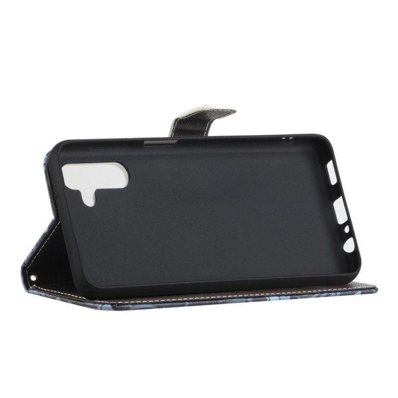 Custodia A Portafoglio Samsung Galaxy A13 5G / A04s Leopardo Con Spalline