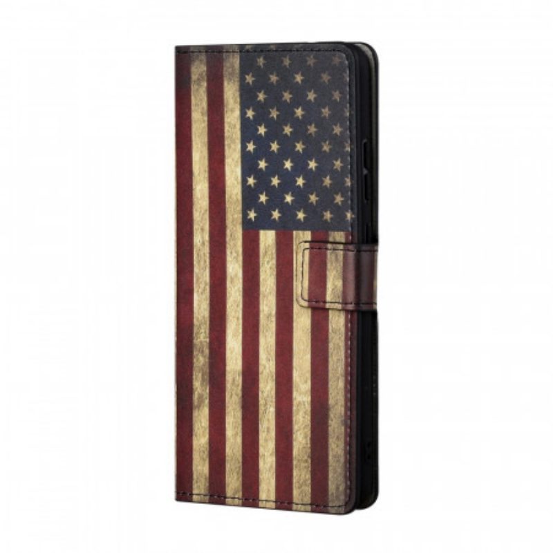 Custodia in pelle Samsung Galaxy A13 5G / A04s Bandiera Americana