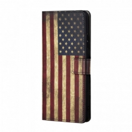 Custodia in pelle Samsung Galaxy A13 5G / A04s Bandiera Americana