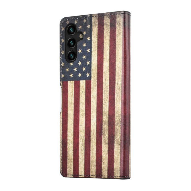 Custodia in pelle Samsung Galaxy A13 5G / A04s Bandiera Americana