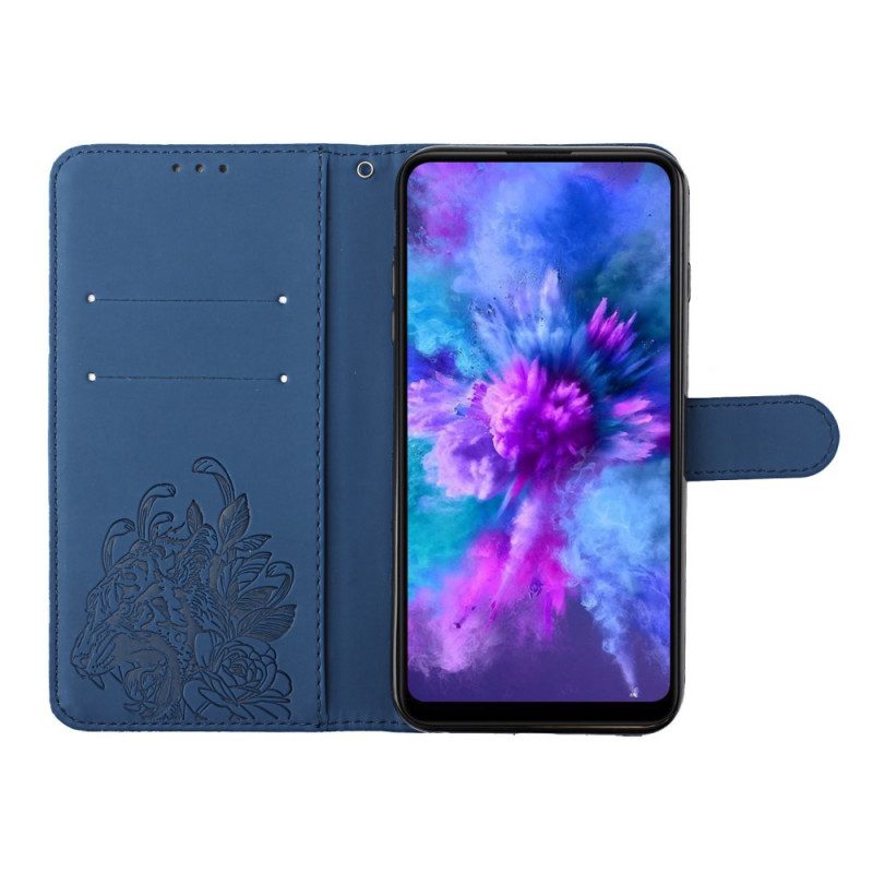 Custodia in pelle Samsung Galaxy A13 5G / A04s Barocco Strappy Tiger