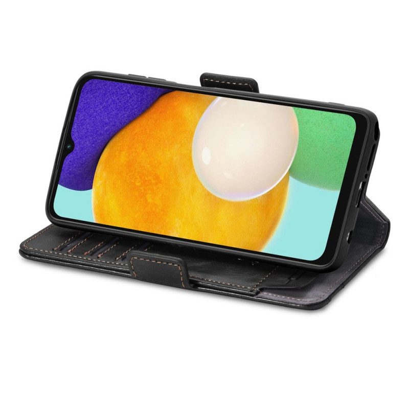 Custodia in pelle Samsung Galaxy A13 5G / A04s Doppia Chiusura Bicolore