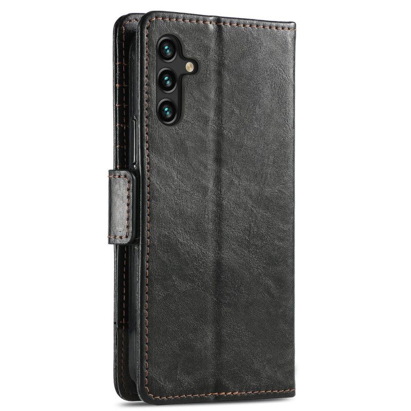 Custodia in pelle Samsung Galaxy A13 5G / A04s Doppia Chiusura Bicolore