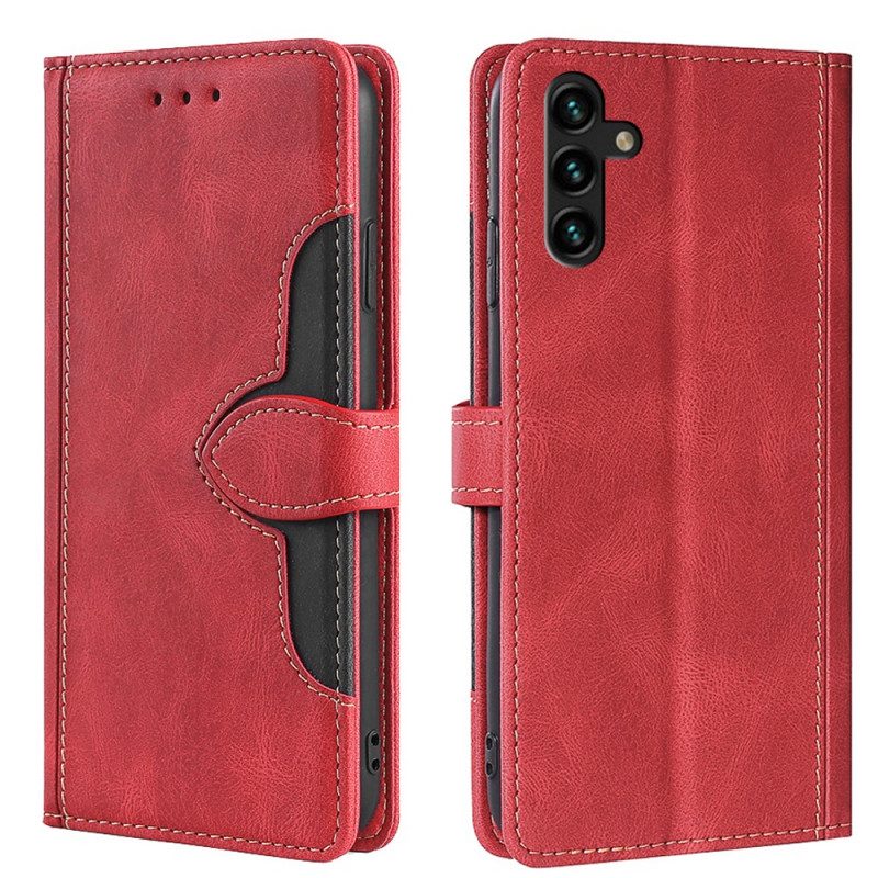 Custodia in pelle Samsung Galaxy A13 5G / A04s Ecopelle Bicolore Elegante
