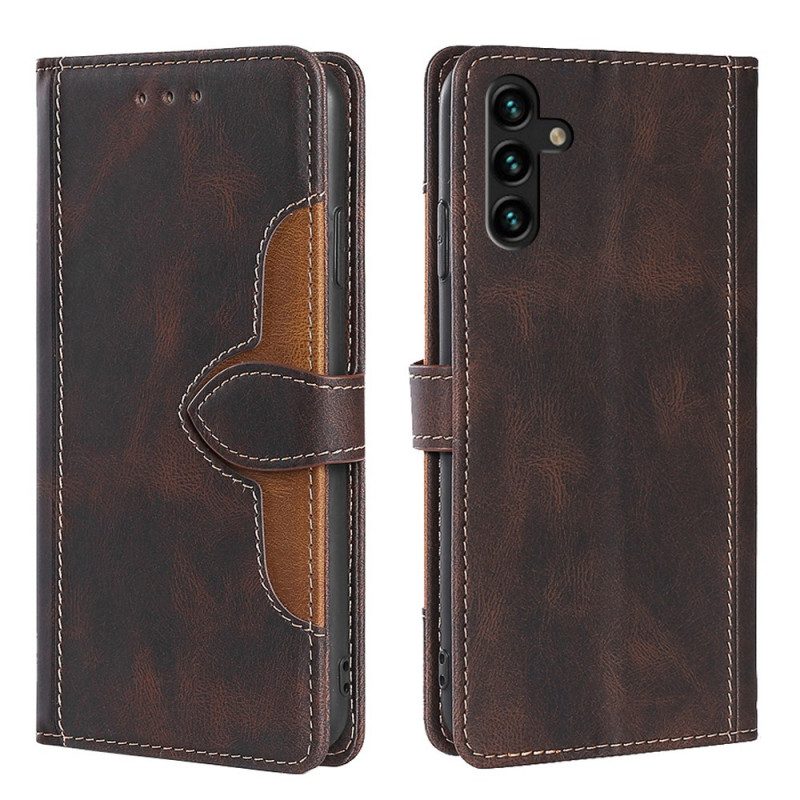 Custodia in pelle Samsung Galaxy A13 5G / A04s Ecopelle Bicolore Elegante