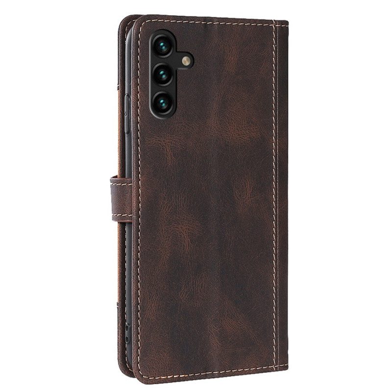 Custodia in pelle Samsung Galaxy A13 5G / A04s Ecopelle Bicolore Elegante