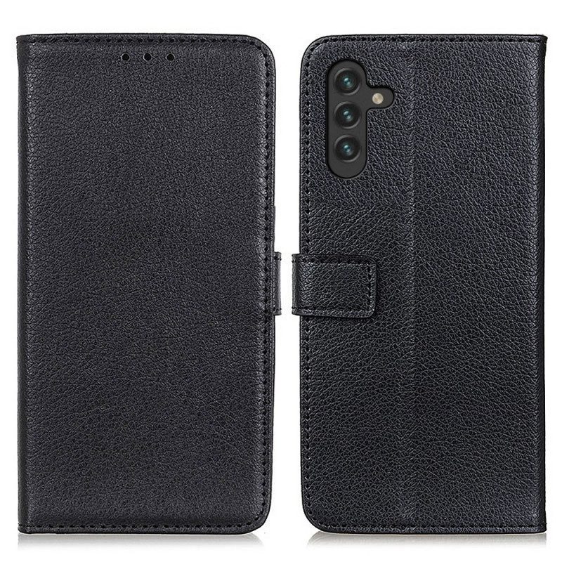 Custodia in pelle Samsung Galaxy A13 5G / A04s Ecopelle Premium Litchi