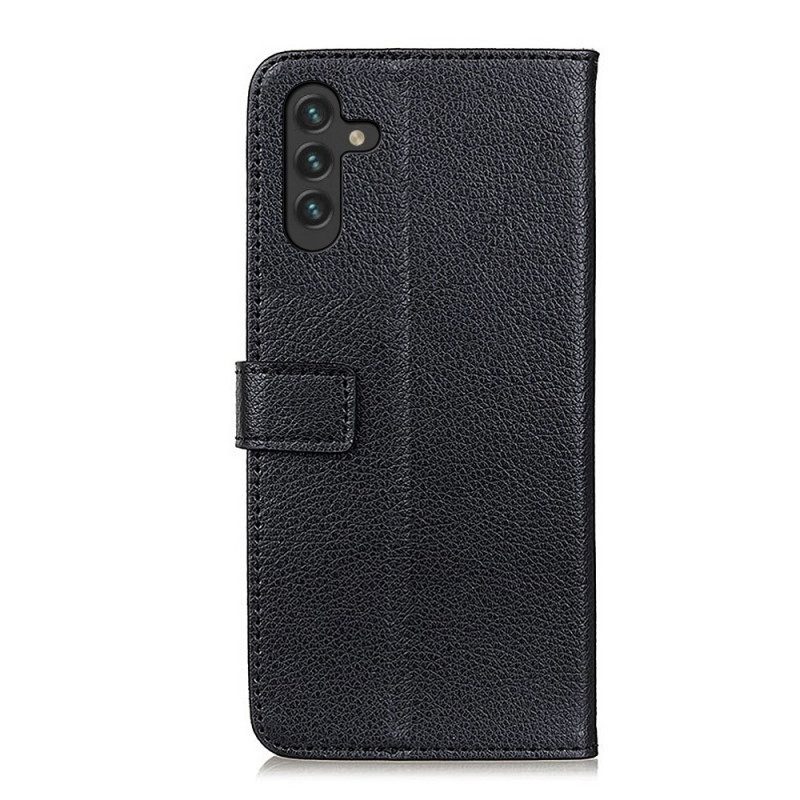 Custodia in pelle Samsung Galaxy A13 5G / A04s Ecopelle Premium Litchi