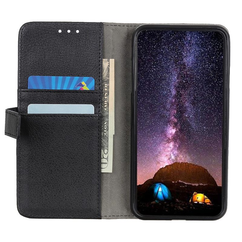 Custodia in pelle Samsung Galaxy A13 5G / A04s Ecopelle Premium Litchi