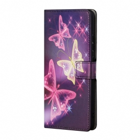Custodia in pelle Samsung Galaxy A13 5G / A04s Farfalle E Fiori