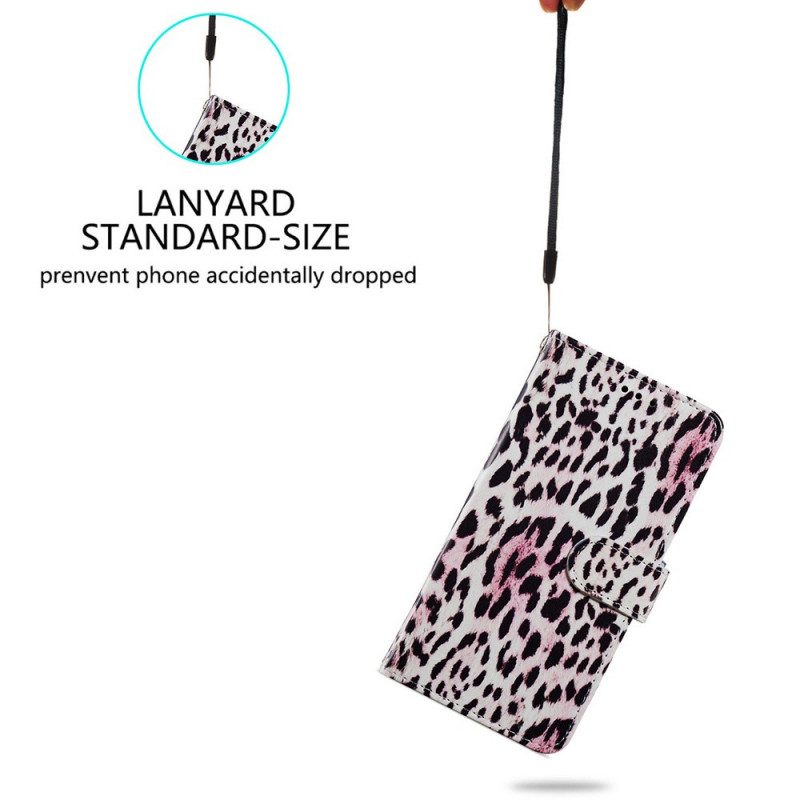 Custodia in pelle Samsung Galaxy A13 5G / A04s Leopardato