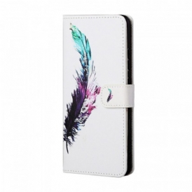 Custodia in pelle Samsung Galaxy A13 5G / A04s Piuma Con Cordino