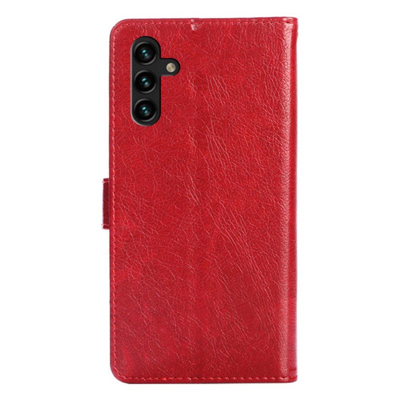 Custodia in pelle Samsung Galaxy A13 5G / A04s Portamonete Frontale E Cordino