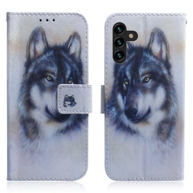 Custodia in pelle Samsung Galaxy A13 5G / A04s Sguardo Canino