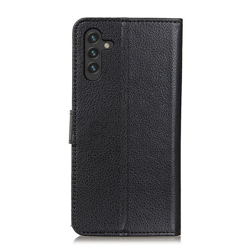 Custodia in pelle Samsung Galaxy A13 5G / A04s Trama Di Litchi