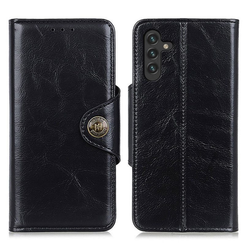 Folio Cover Samsung Galaxy A13 5G / A04s Bottone In Ecopelle Verniciata