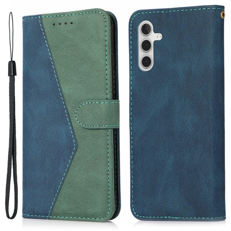 Folio Cover Samsung Galaxy A13 5G / A04s Ecopelle Triangolare Bicolore