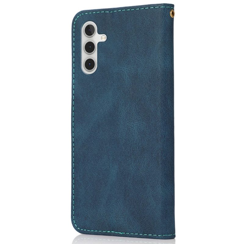 Folio Cover Samsung Galaxy A13 5G / A04s Ecopelle Triangolare Bicolore