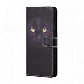 Folio Cover Samsung Galaxy A13 5G / A04s Strappy Occhi Di Gatto Nero