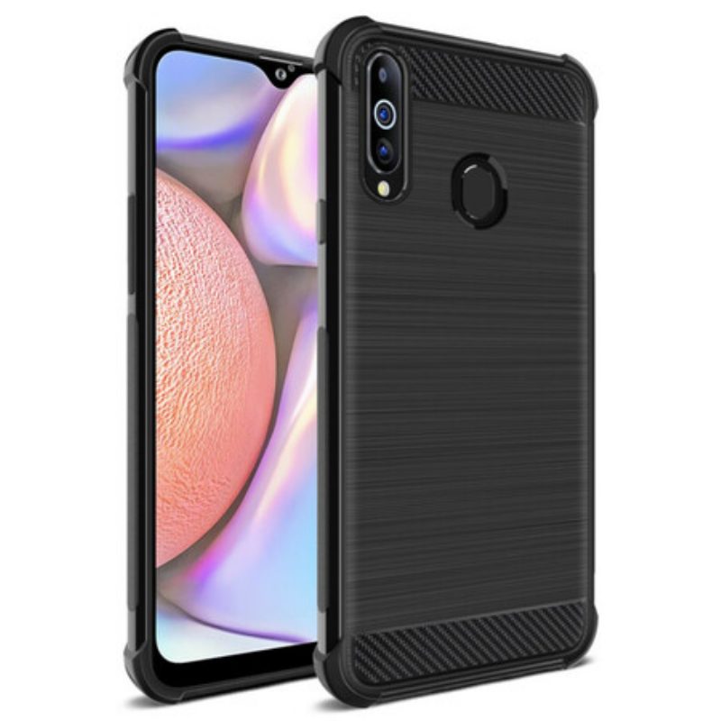 Cover Samsung Galaxy A20s Imak Serie Vega Fibra Di Carbonio Spazzolato