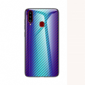 Cover Samsung Galaxy A20s Vetro Temperato In Fibra Di Carbonio